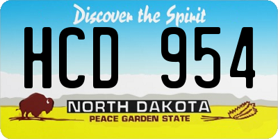 ND license plate HCD954