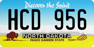 ND license plate HCD956