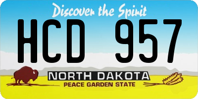 ND license plate HCD957