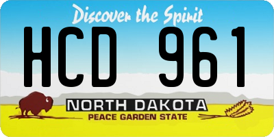 ND license plate HCD961