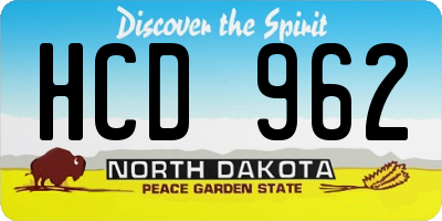 ND license plate HCD962