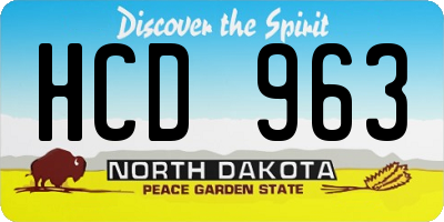 ND license plate HCD963