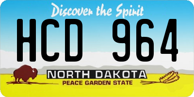 ND license plate HCD964