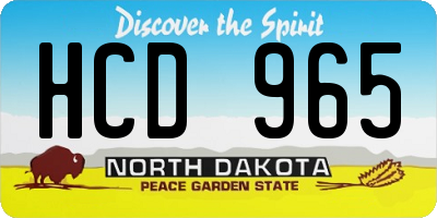 ND license plate HCD965