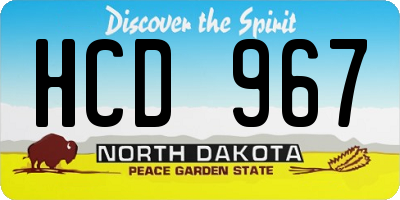 ND license plate HCD967