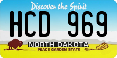 ND license plate HCD969
