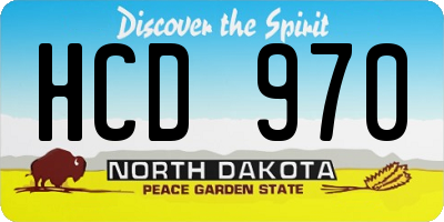 ND license plate HCD970