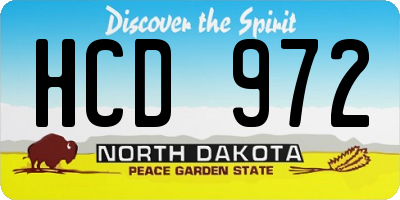 ND license plate HCD972