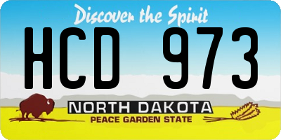 ND license plate HCD973