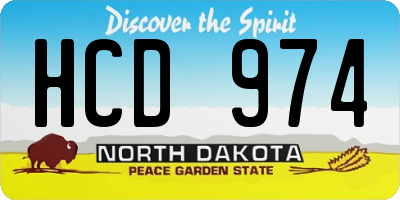 ND license plate HCD974