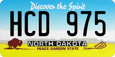 ND license plate HCD975