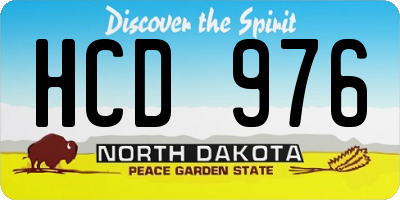 ND license plate HCD976