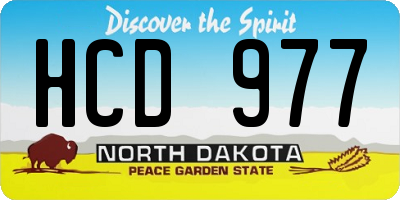 ND license plate HCD977