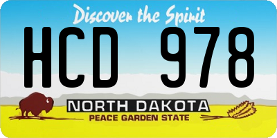 ND license plate HCD978