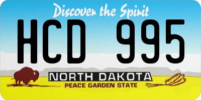 ND license plate HCD995