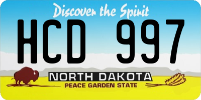 ND license plate HCD997