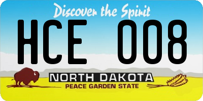 ND license plate HCE008