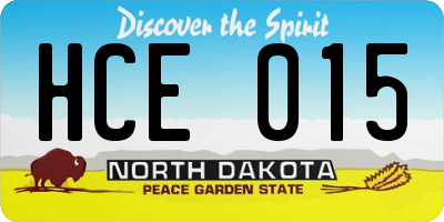 ND license plate HCE015