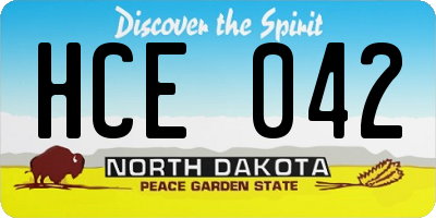 ND license plate HCE042