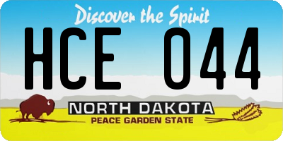 ND license plate HCE044