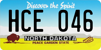 ND license plate HCE046