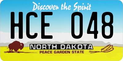 ND license plate HCE048