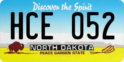 ND license plate HCE052