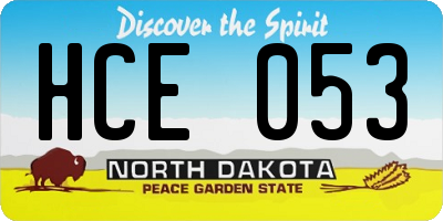 ND license plate HCE053