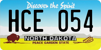 ND license plate HCE054