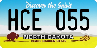 ND license plate HCE055