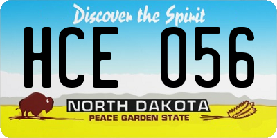 ND license plate HCE056