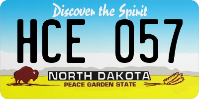 ND license plate HCE057