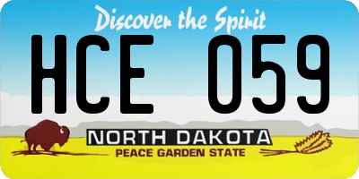 ND license plate HCE059