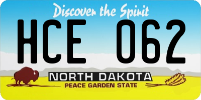 ND license plate HCE062