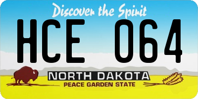 ND license plate HCE064