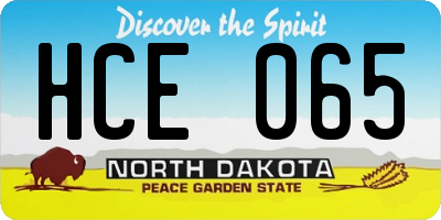 ND license plate HCE065