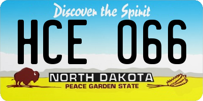 ND license plate HCE066