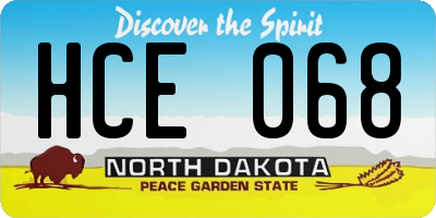 ND license plate HCE068