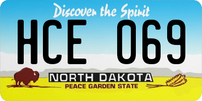 ND license plate HCE069