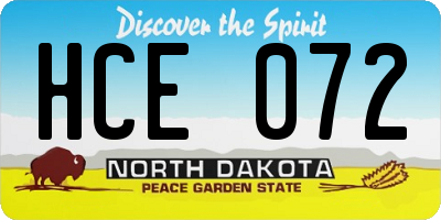 ND license plate HCE072