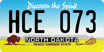 ND license plate HCE073