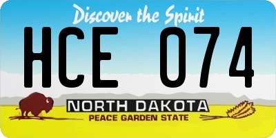 ND license plate HCE074