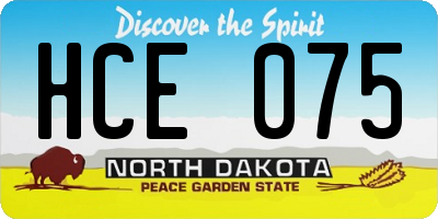 ND license plate HCE075