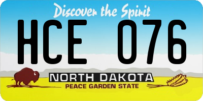 ND license plate HCE076