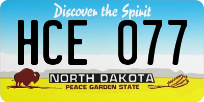 ND license plate HCE077