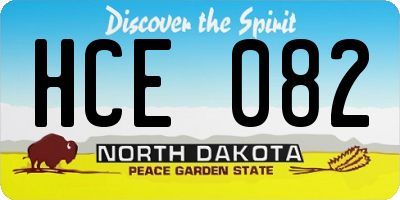 ND license plate HCE082