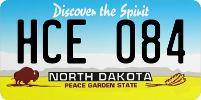 ND license plate HCE084