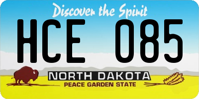 ND license plate HCE085