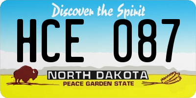 ND license plate HCE087