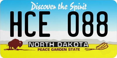 ND license plate HCE088